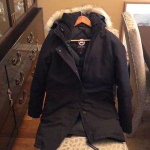 Canada Goose Down Coat, Black, Fox Fur Lined Hood.